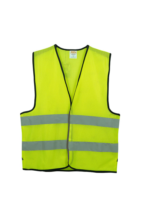 Áo phản quang ANSa AN06 vải mesh màu xanh chuối với dải phản quang