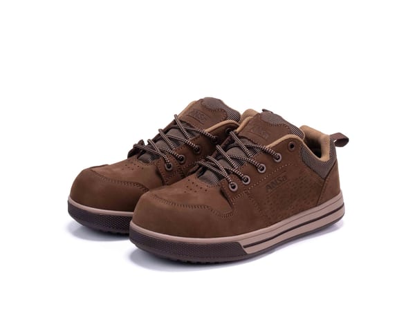 Giày bảo hộ ANSa Vertex màu nâu cà phê, da bò nubuck, thấp cổ